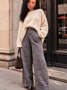 Wide Leg Patterned Pants Like New